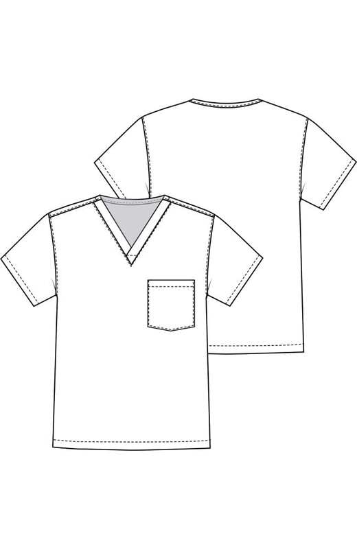 Blusa médica unisex con cuello de pico