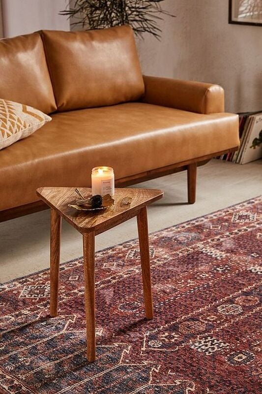 Unique Triangular Solid Wood End Table - Modern Accent Side Table for Living Room Unique Triangular Solid Wood End Table - Modern Accent Side Table for Living Room