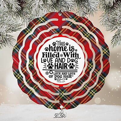 Breeds Starting with A Dog in Santa Hat Personalized 4" Wind Spinner Ornament Pet Parent Gift