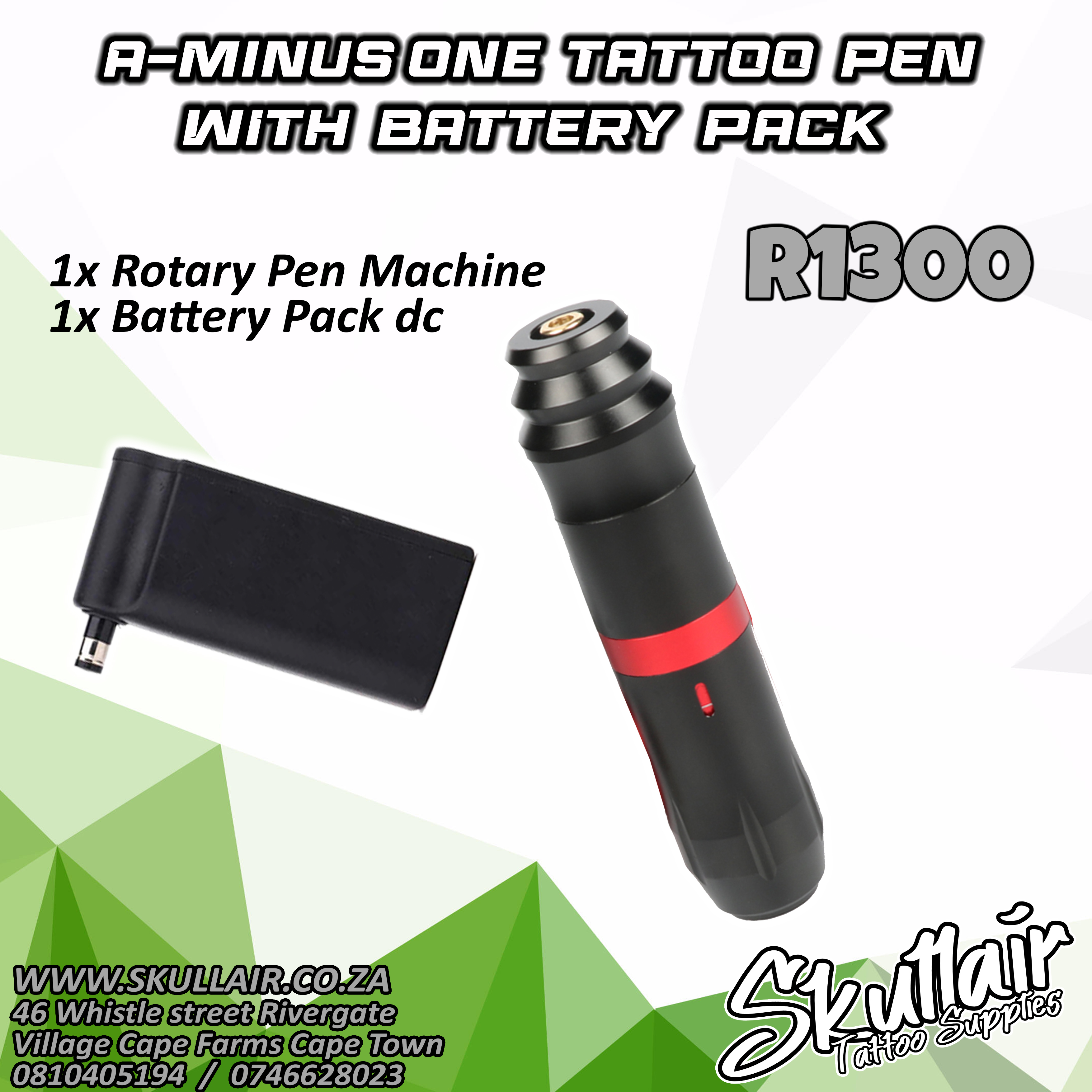 A-minusone Tattoo Pen + Battery Combo