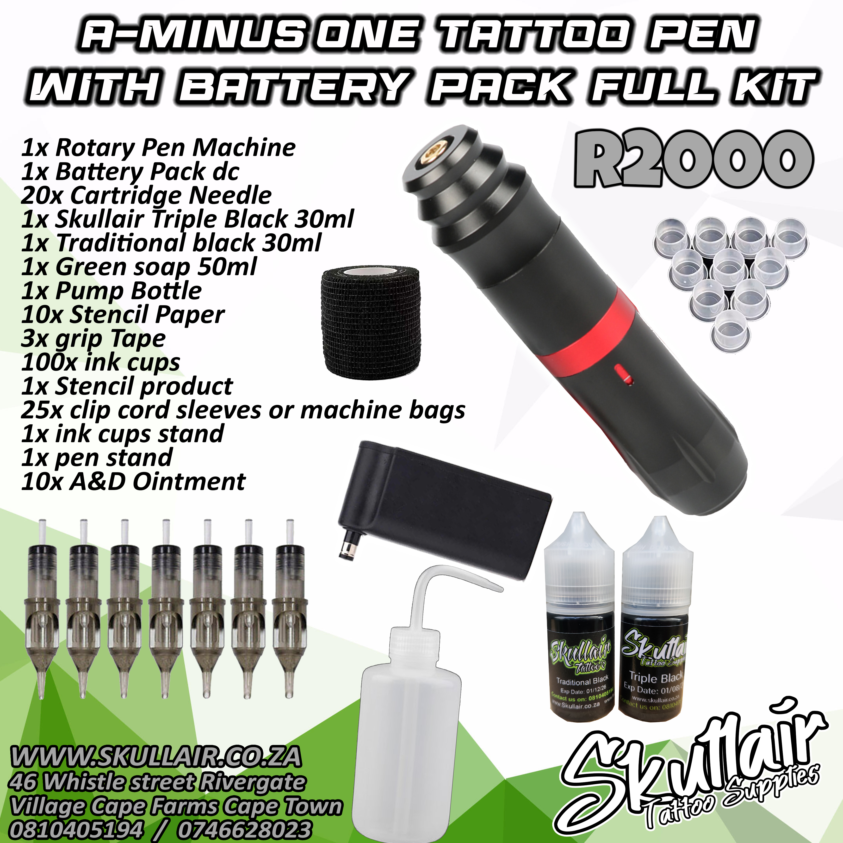 A-Minusone  pen style  Rotary Machine Full Kit