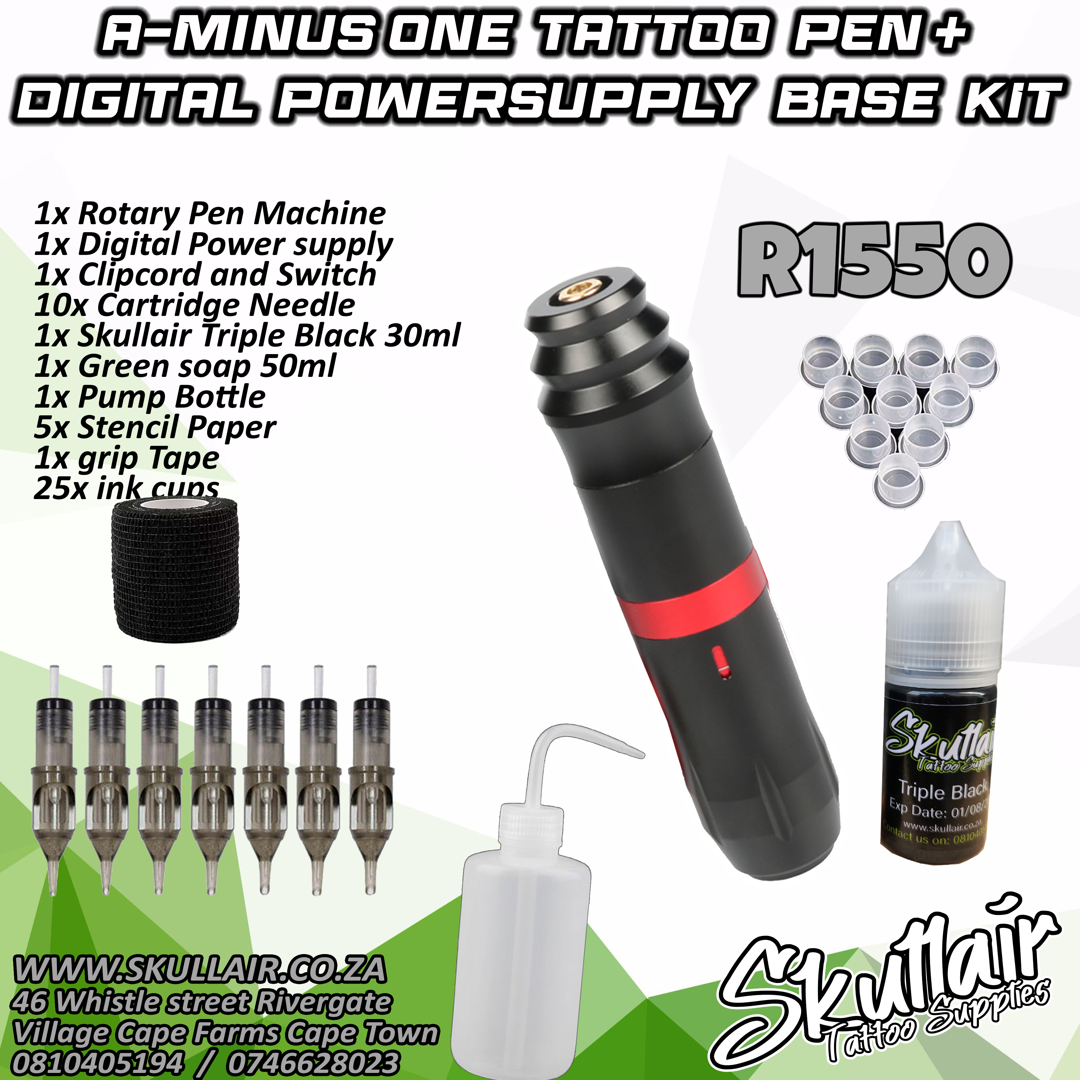 A-minusone tattoo pen base wired Kit