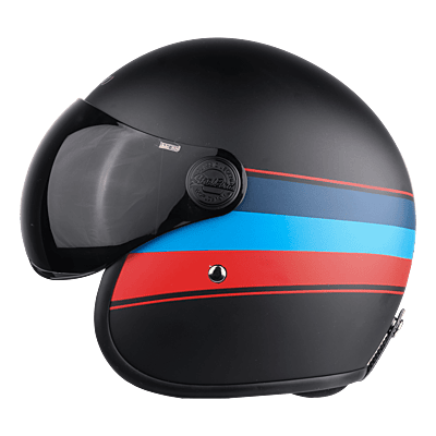STEELBIRD SBH-54 VINTAGE S1 MATT BLACK/RED C/V 580 MM (SMALL VISOR)