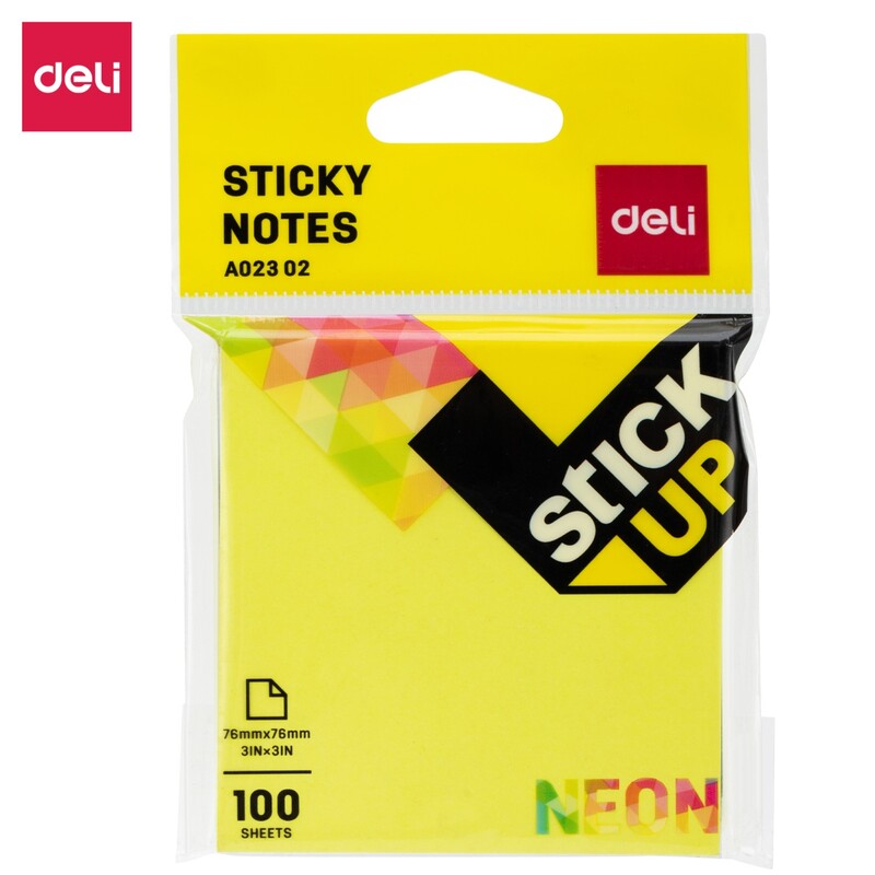 DELI A02302 STICKUP NEON NOTES 3×3 100SHT ASST DELI A02302 STICKUP NEON NOTES 3×3 100SHT ASST