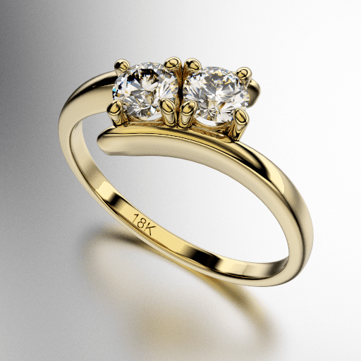 ANILLO PELLISCO CON DOS PIEDRAS REDONDAS (MOD. A062)