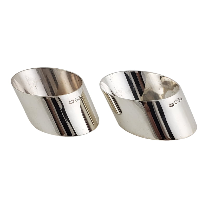 Oval Plain Pair Napkin Ring English Sterling Sheffield 1894 Oval Plain Pair Napkin Ring English Sterling Sheffield 1894