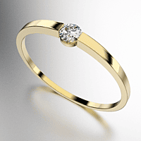 ANILLO SOLITARIO CUERPO CINTA ENGARCE DESNUDO CON BRILLANTE REDONDO DE 10 PUNTOS (3MM) - (MOD. A138)