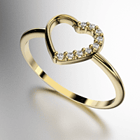 ANILLO CORAZON CALADO CON PIEDRAS (MOD. A171)