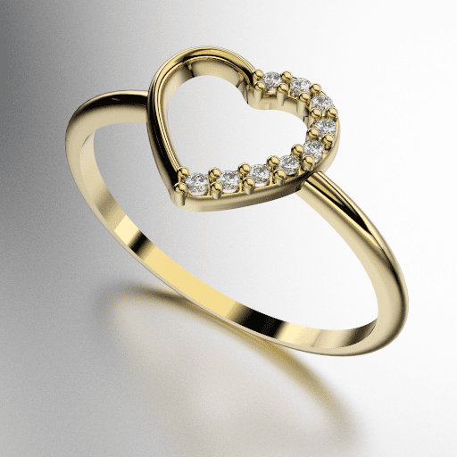 ANILLO CORAZON CALADO CON PIEDRAS (MOD. A171)