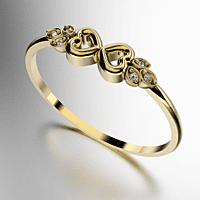 ANILLO CORAZON INFINITO CON PIEDRAS (MOD. A172)