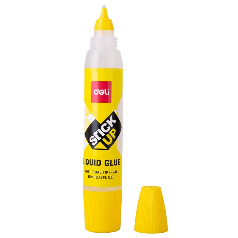 DELI A213 STICK UP LIQUID GLUE 35ML DUAL TIP DELI A213 STICK UP LIQUID GLUE 35ML DUAL TIP