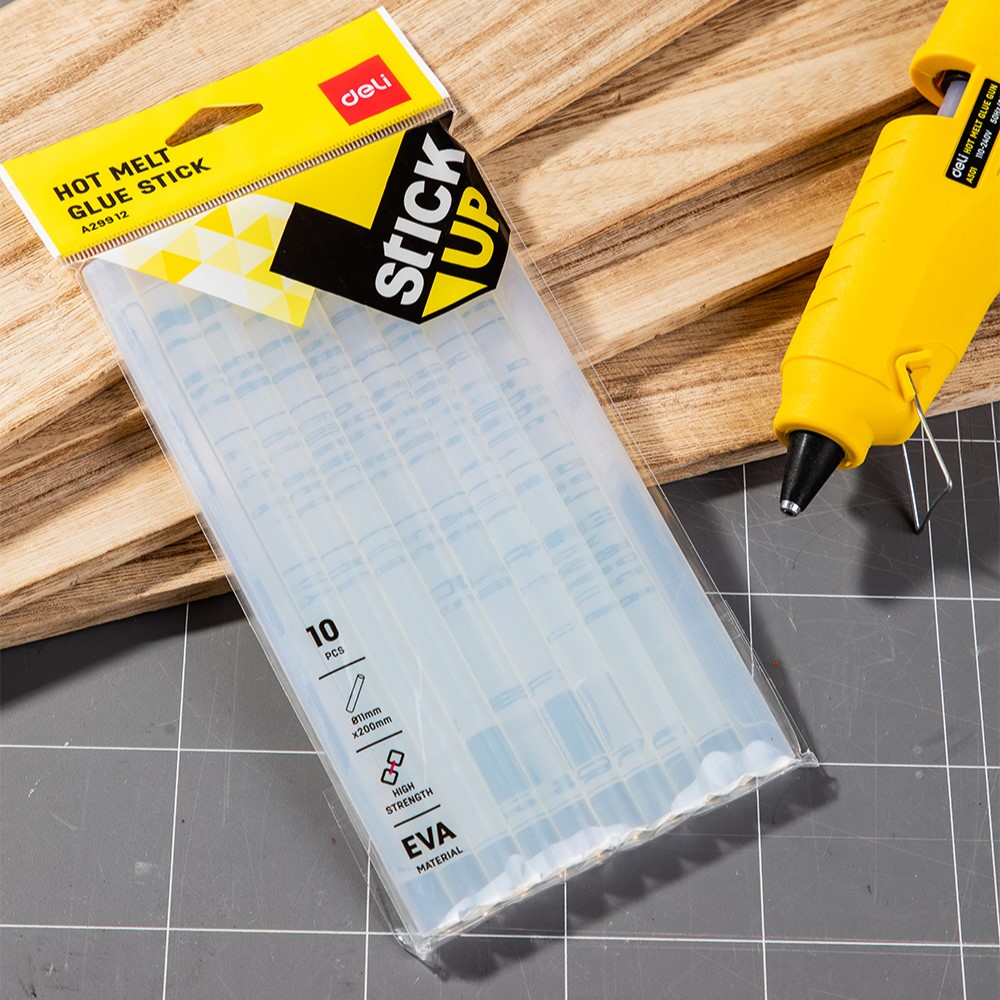 DELI A29912 HOT MELT GLUE STICK 11mmX200mm 10/PKT DELI A29912 HOT MELT GLUE STICK 11mmX200mm 10/PKT