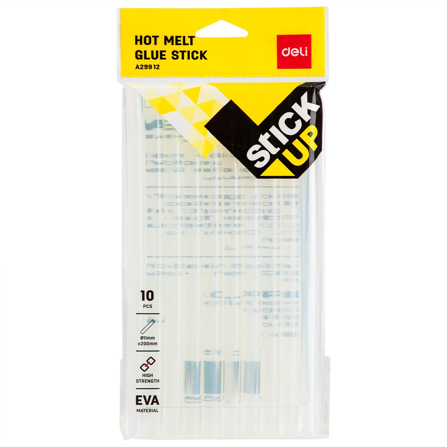 DELI A29912 HOT MELT GLUE STICK 11mmX200mm 10/PKT DELI A29912 HOT MELT GLUE STICK 11mmX200mm 10/PKT
