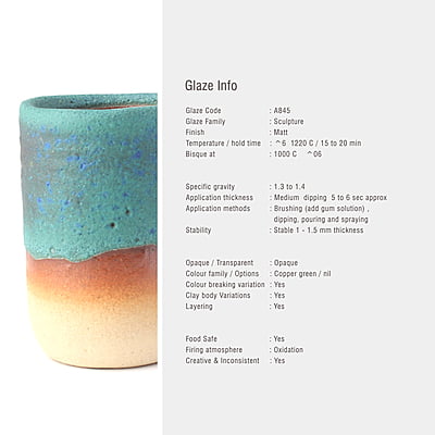 Sara Mid Fire Sculpture Glaze A845 Sara Mid Fire Sculpture Glaze A845