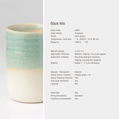 Sara Mid Fire Sculpture Glaze A850 Sara Mid Fire Sculpture Glaze A850