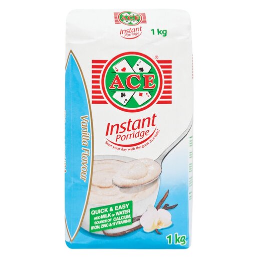 ACE INSTANT PORRIDGE VANILLA 10X1KG ACE INSTANT PORRIDGE VANILLA 10X1KG