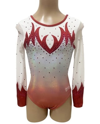 PEARL RED OMBRE SHEER LONG SLEEVE