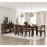 Sheesham Wood 6-Seater Dining Set | Natural Finish Table & Chairs