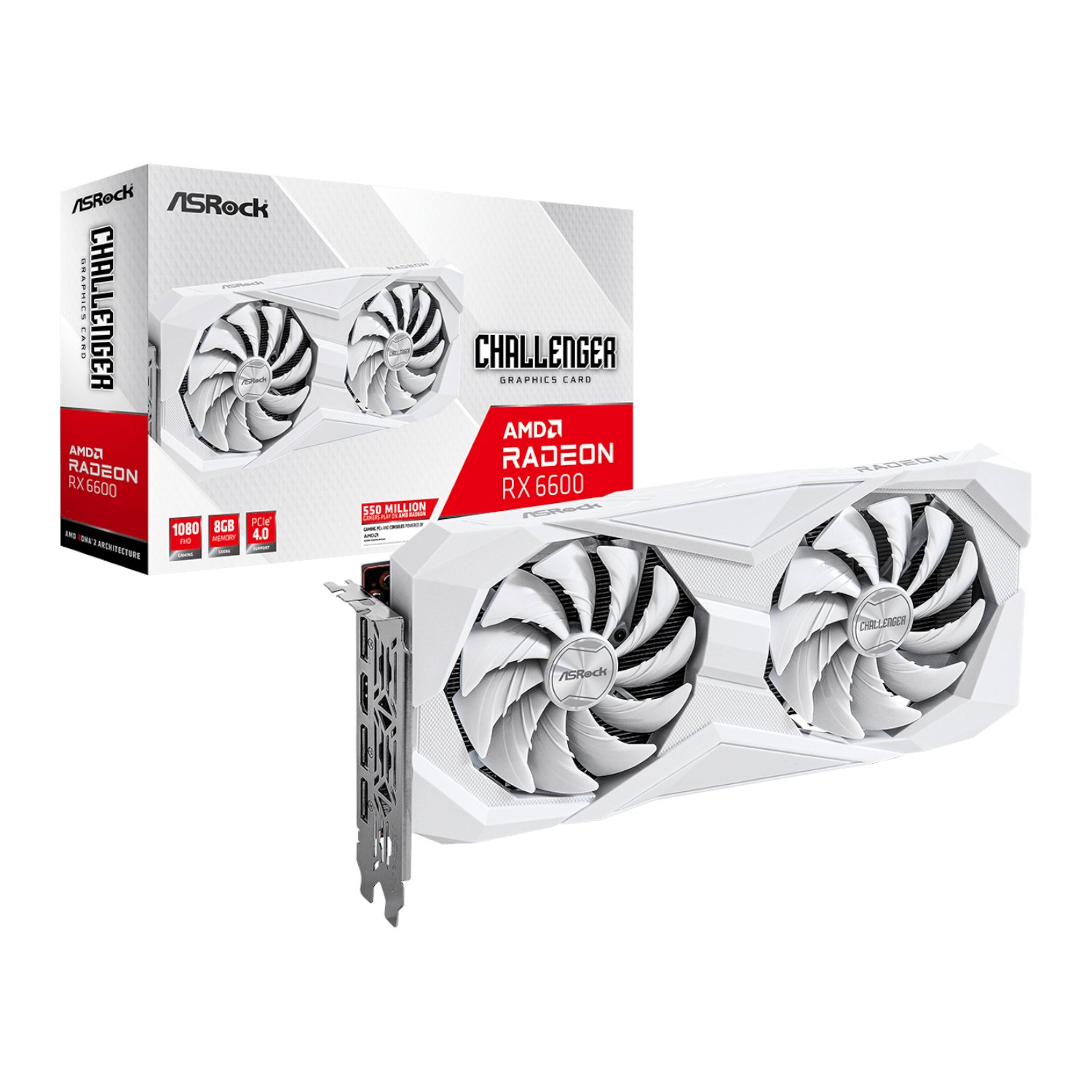 ASRock Radeon RX6600 Challenger D 8G GDDR6 128-BIT Graphics Card – White ASRock Radeon RX6600 Challenger D 8G GDDR6 128-BIT Graphics Card – White