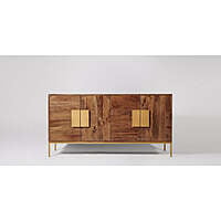 Black Rattan Cane Sideboard with 4 Weave Panels - Modern Coastal Cabinet Black Rattan Cane Sideboard with 4 Weave Panels - Modern Coastal Cabinet