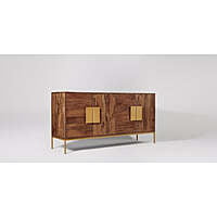 Black Rattan Cane Sideboard with 4 Weave Panels - Modern Coastal Cabinet Black Rattan Cane Sideboard with 4 Weave Panels - Modern Coastal Cabinet