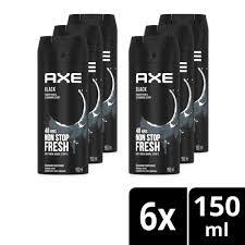 Axe Black Aerosol Deodorant Body Spray 6X150ML Axe Black Aerosol Deodorant Body Spray 6X150ML