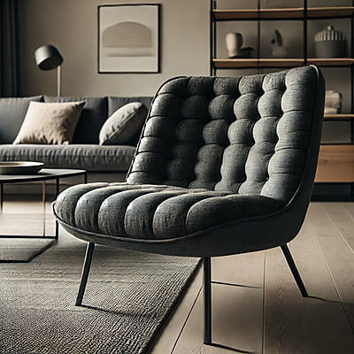 Gunmala Handicrafts Charcoal Tufted Lounge Chair Gunmala Handicrafts Charcoal Tufted Lounge Chair