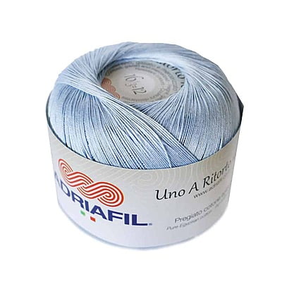 Uno A Ritorto Tit. 16 - Cotone sottile per uncinetto Col. 09 Azzurro baby Uno A Ritorto Tit. 16 - Cotone sottile per uncinetto Col. 09 Azzurro baby