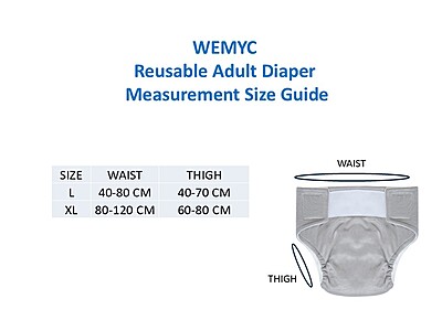 Wemyc Reusable Men Adult Diaper with adjustable size Wemyc Reusable Men Adult Diaper with adjustable size