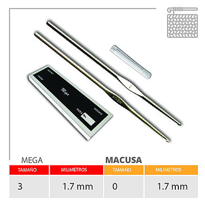 Aguja Crochet Mega No 3 (1.70Mm) Caja X 144Und
