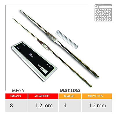 Aguja Crochet Mega No 8 (1.25Mm) Caja X 144Und
