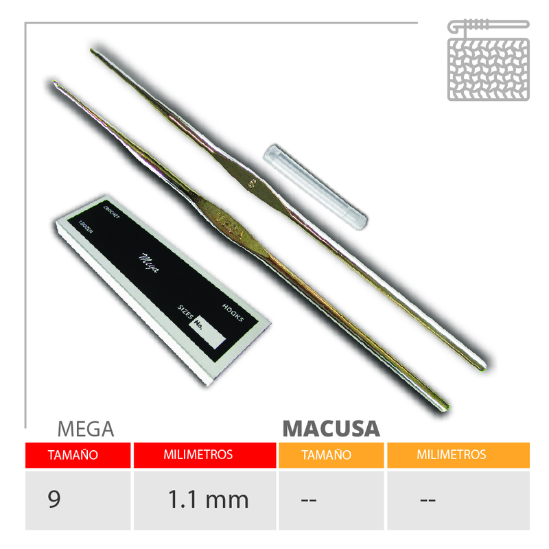 Aguja Crochet Mega No 9 (1.15Mm) Caja X 144Und