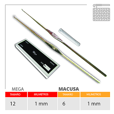 Aguja Crochet Mega No 12 (1.00Mm) Caja X 144Und
