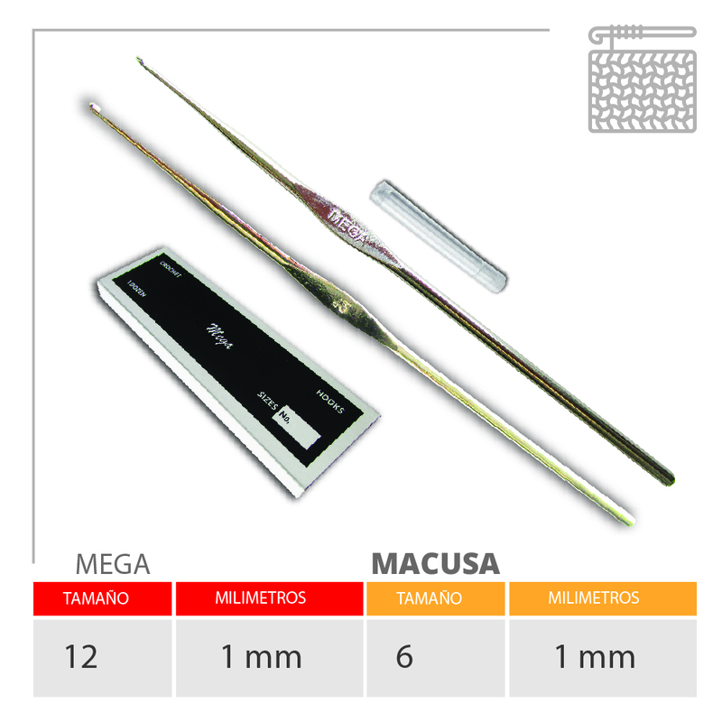 Aguja Crochet Mega No 12 (1.00Mm) Caja X 144Und