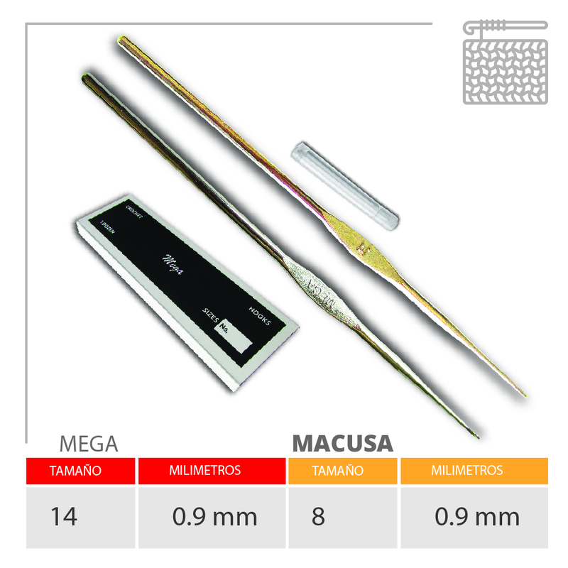 Aguja Crochet Mega No 14 (0.9Mm) Caja X 144Und