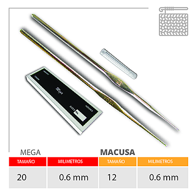 Aguja Crochet Mega No 20 (0.6Mm) Caja X 144Und