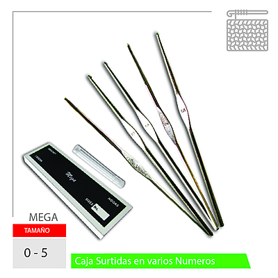 Aguja Crochet Mega No 0-5 Caja X 144Und