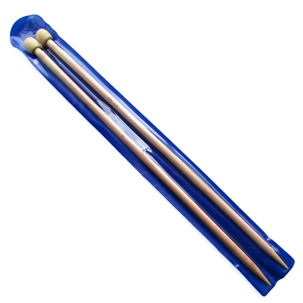 Aguja Tejer En Dos Bambu 8.0Mm X 35Cm Paquete X 10 Pares