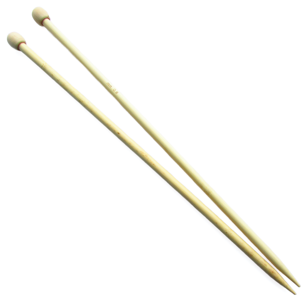 Aguja Tejer En Dos Bambu 8.0Mm X 35Cm Paquete X 10 Pares