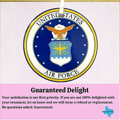 Air Force Ceramic Ornament, Custom Military Keepsake Gift Patriotic Remembrance, Serviceman, Veteran