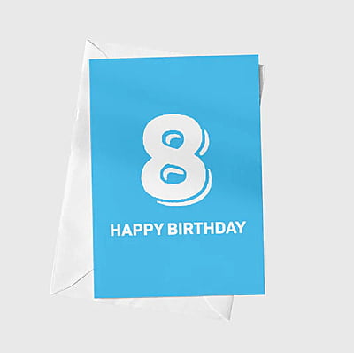 Anoela Happy Birthday Number Card - 8