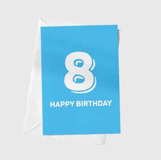 Anoela Happy Birthday Number Card - 8
