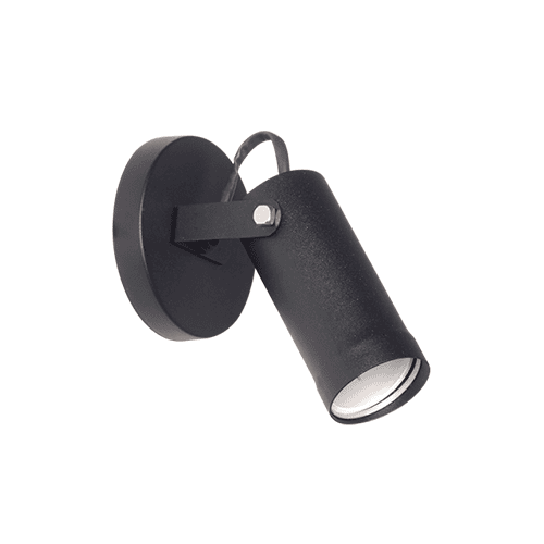 Aplique Tubo 1 Luz Movil GU10 Negro 50x120 Base Red 110