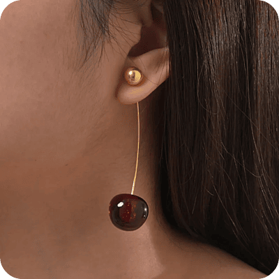 Long Cherry Studs