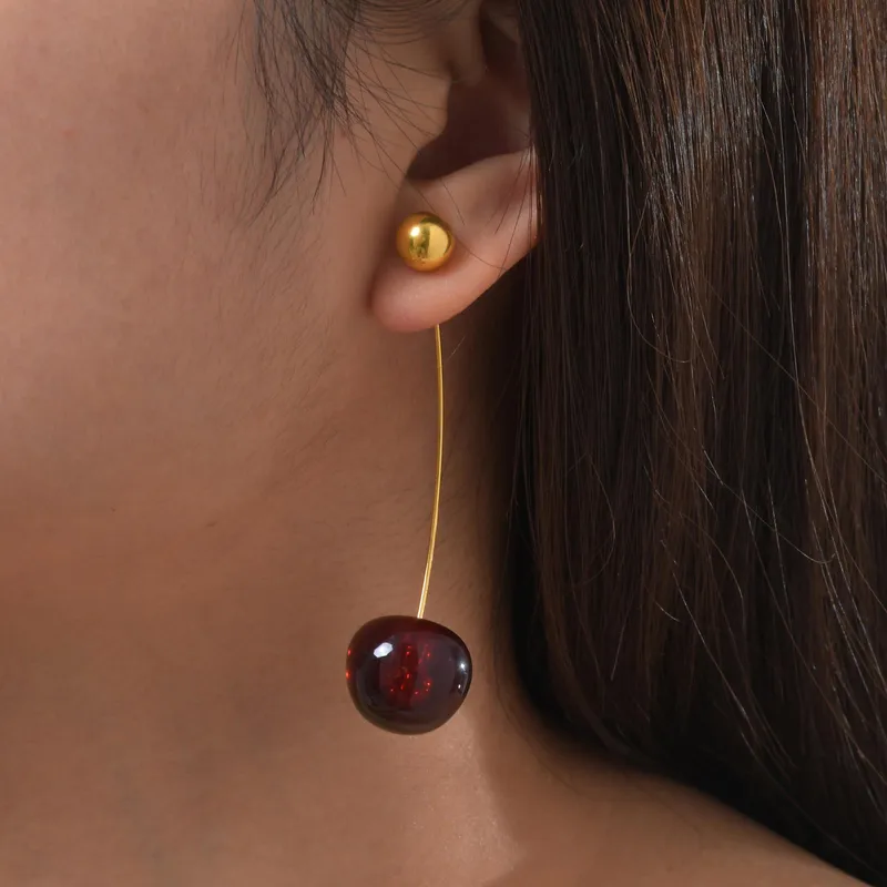 Long Cherry Studs