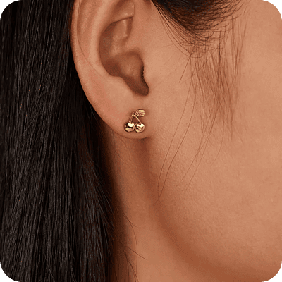 Cherry Earrings Gold