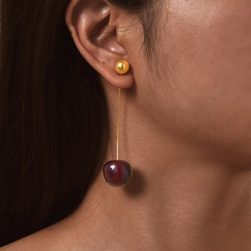 Long Cherry Studs