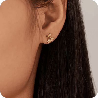 Cherry Earrings Gold
