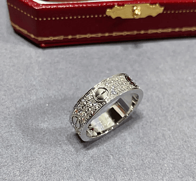 Cartier Diamonds Ring Silver Talla 7