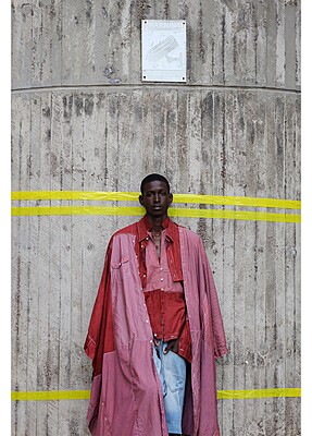 Upcycled Poncho Agbada in Reddish Brown